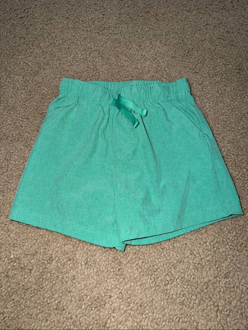 Boys Teal Elastic-Waist Drawstring Shorts
